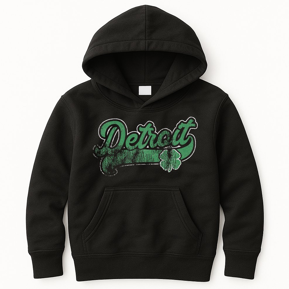 Detroit Shamrock St. Patrick's Day Saint Paddy's Irish Gift Kids Hoodie