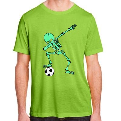 Dabbing Skeleton Soccer Halloween Dab Adult ChromaSoft Performance T-Shirt