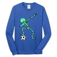 Dabbing Skeleton Soccer Halloween Dab Tall Long Sleeve T-Shirt