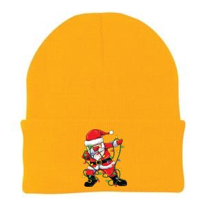 Dabbing Santa Shirts For Boy Girls Christmas Tree Lights Knit Cap Winter Beanie