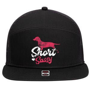 Dachshund Short Sassy Weiner Dog Puppy Pet 7 Panel Mesh Trucker Snapback Hat