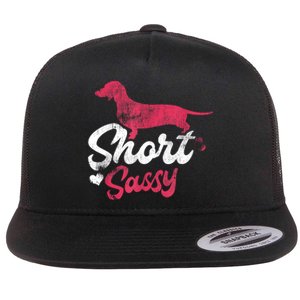 Dachshund Short Sassy Weiner Dog Puppy Pet Flat Bill Trucker Hat