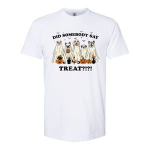 Did Somebody Say Treat Ghost Dogs Lovers Halloween Costume Softstyle CVC T-Shirt