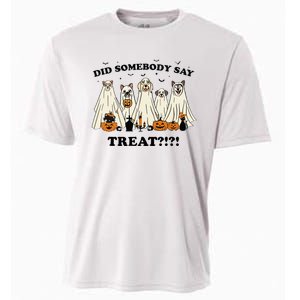 Did Somebody Say Treat Ghost Dogs Lovers Halloween Costume Cooling Performance Crew T-Shirt