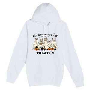 Did Somebody Say Treat Ghost Dogs Lovers Halloween Costume Premium Pullover Hoodie