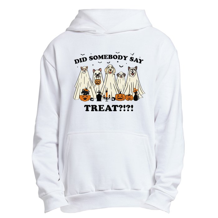 Did Somebody Say Treat Ghost Dogs Lovers Halloween Costume Urban Pullover Hoodie