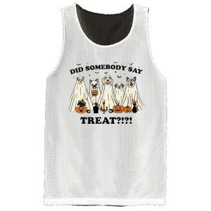 Did Somebody Say Treat Ghost Dogs Lovers Halloween Costume Mesh Reversible Basketball Jersey Tank