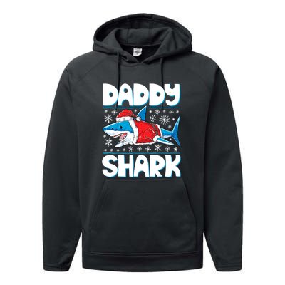 Daddy Sharkmas Shark Santa Hat Christmas Lights Boys Xmas Performance Fleece Hoodie