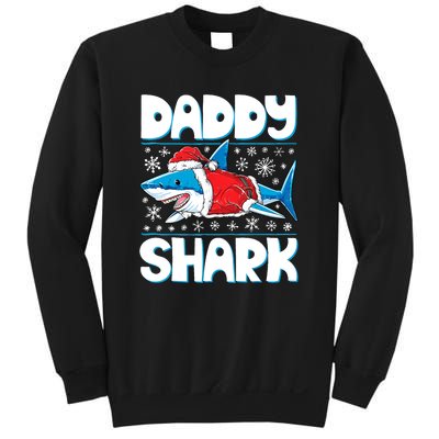 Daddy Sharkmas Shark Santa Hat Christmas Lights Boys Xmas Sweatshirt