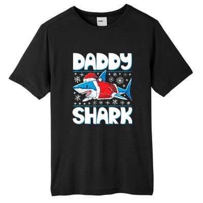 Daddy Sharkmas Shark Santa Hat Christmas Lights Boys Xmas Tall Fusion ChromaSoft Performance T-Shirt