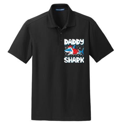 Daddy Sharkmas Shark Santa Hat Christmas Lights Boys Xmas Dry Zone Grid Polo