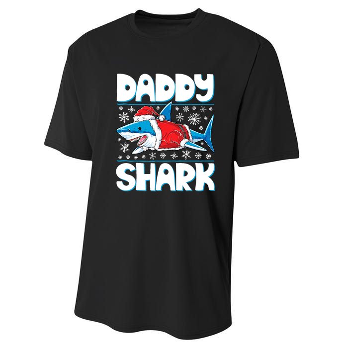 Daddy Sharkmas Shark Santa Hat Christmas Lights Boys Xmas Performance Sprint T-Shirt