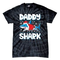 Daddy Sharkmas Shark Santa Hat Christmas Lights Boys Xmas Tie-Dye T-Shirt