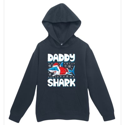 Daddy Sharkmas Shark Santa Hat Christmas Lights Boys Xmas Urban Pullover Hoodie