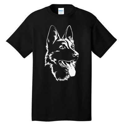 Dog Silhouette Sitting German Shepherd Tall T-Shirt