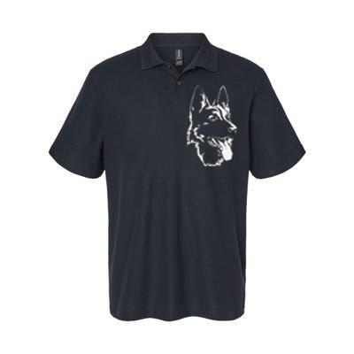 Dog Silhouette Sitting German Shepherd Softstyle Adult Sport Polo