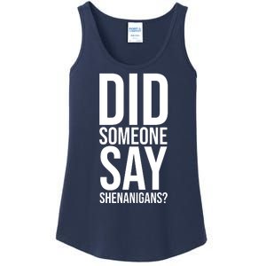 Did Someone Say Shenanigans Funny St Patricks Day Ladies Essential Tank