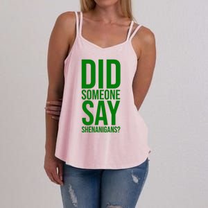 Did Someone Say Shenanigans Funny St Patricks Day Women's Strappy Tank