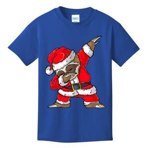 Dabbing Santa Sloth Merry Slothmas Christmas Pajama Funny Gift Kids T-Shirt