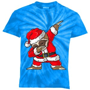 Dabbing Santa Sloth Merry Slothmas Christmas Pajama Funny Gift Kids Tie-Dye T-Shirt