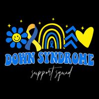 Down Syndrome Support Squad Rainbow Floral Heart Zip Tote Bag