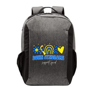 Down Syndrome Support Squad Rainbow Floral Heart Vector Backpack