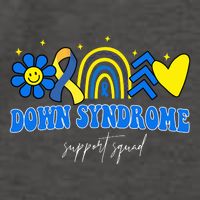 Down Syndrome Support Squad Rainbow Floral Heart Vector Backpack