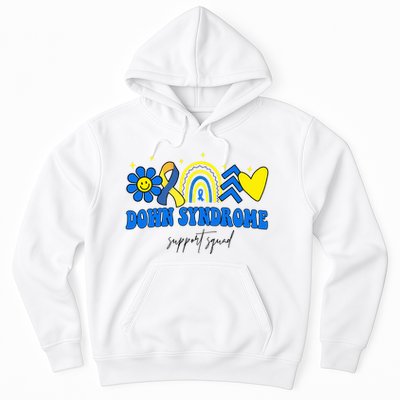 Down Syndrome Support Squad Rainbow Floral Heart Hoodie
