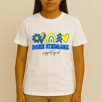 Down Syndrome Support Squad Rainbow Floral Heart T-Shirt