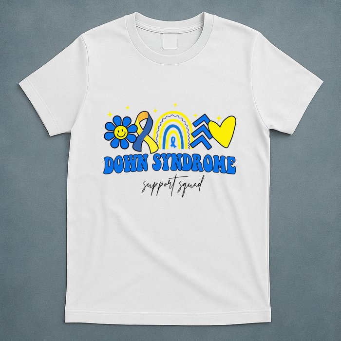 Down Syndrome Support Squad Rainbow Floral Heart T-Shirt