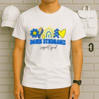 Down Syndrome Support Squad Rainbow Floral Heart T-Shirt