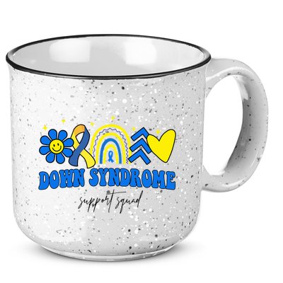 Down Syndrome Support Squad Rainbow Floral Heart 15oz Campfire Ceramic Mug
