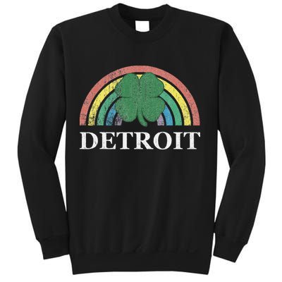 Detroit Shamrock St. Patrick's Day Rainbow Saint Paddy's Sweatshirt