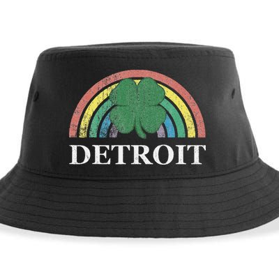 Detroit Shamrock St. Patrick's Day Rainbow Saint Paddy's Sustainable Bucket Hat