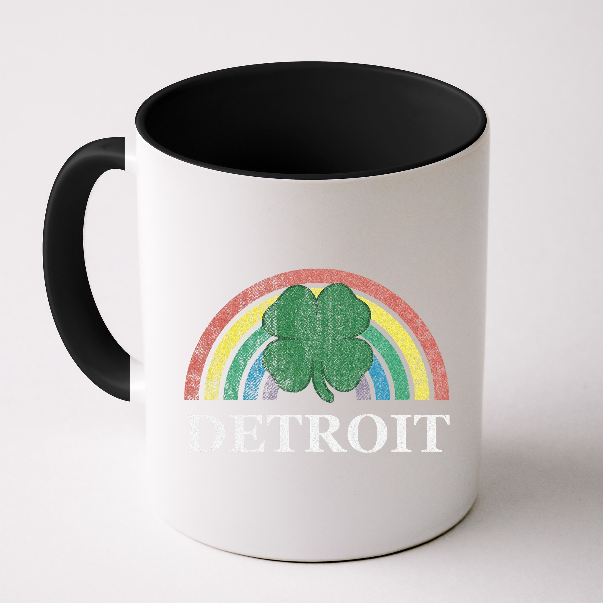 Detroit Shamrock St. Patrick's Day Rainbow Saint Paddy's Mug