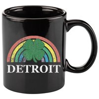 Detroit Shamrock St. Patrick's Day Rainbow Saint Paddy's 11oz C Handle Ceramic Mug