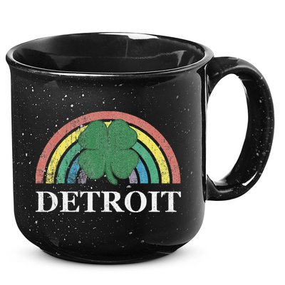 Detroit Shamrock St. Patrick's Day Rainbow Saint Paddy's 15oz Campfire Ceramic Mug