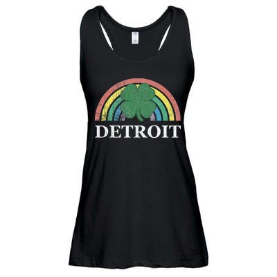 Detroit Shamrock St. Patrick's Day Rainbow Saint Paddy's Ladies Essential Flowy Tank