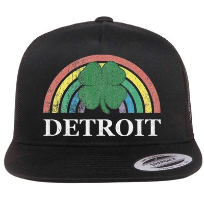 Detroit Shamrock St. Patrick's Day Rainbow Saint Paddy's Flat Bill Trucker Hat