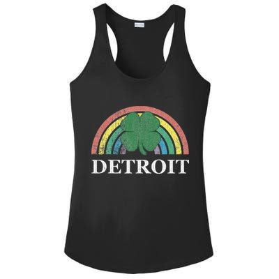Detroit Shamrock St. Patrick's Day Rainbow Saint Paddy's Ladies PosiCharge Competitor Racerback Tank