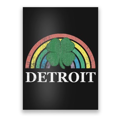 Detroit Shamrock St. Patrick's Day Rainbow Saint Paddy's Poster