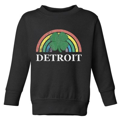 Detroit Shamrock St. Patrick's Day Rainbow Saint Paddy's Toddler Sweatshirt