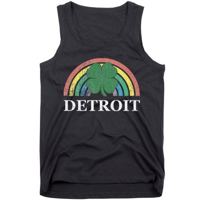 Detroit Shamrock St. Patrick's Day Rainbow Saint Paddy's Tank Top