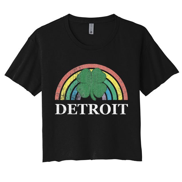 Detroit Shamrock St. Patrick's Day Rainbow Saint Paddy's Crop Top