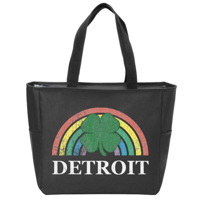 Detroit Shamrock St. Patrick's Day Rainbow Saint Paddy's Zip Tote Bag