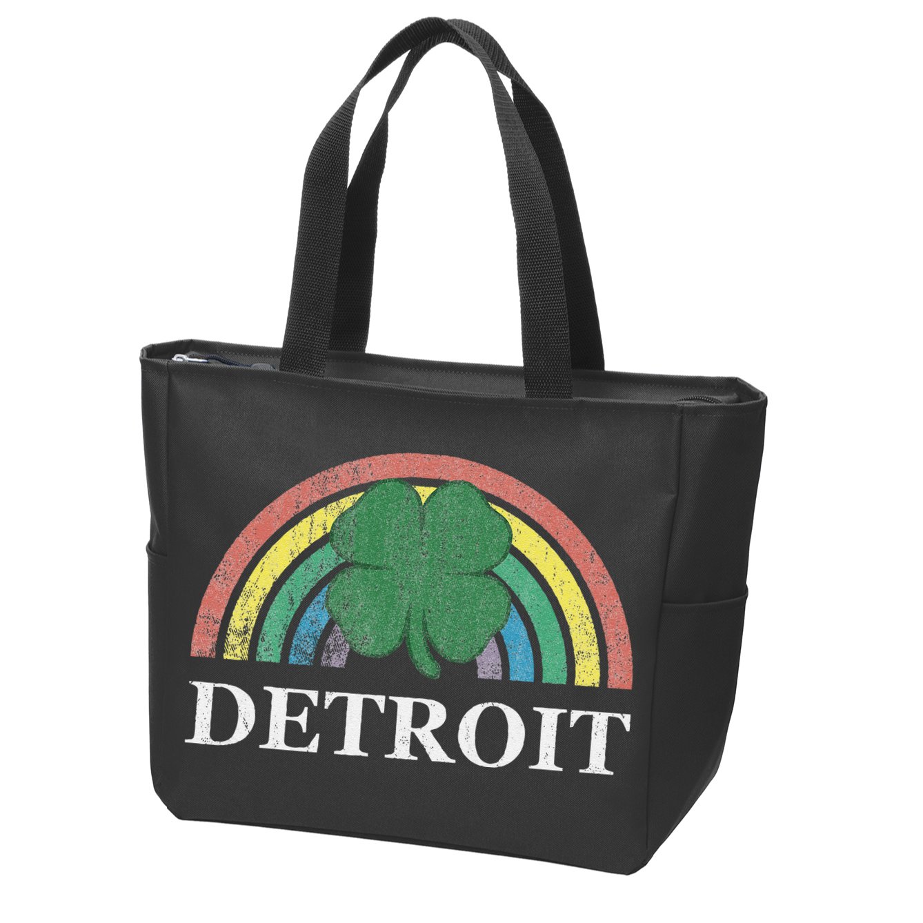 Detroit Shamrock St. Patrick's Day Rainbow Saint Paddy's Zip Tote Bag