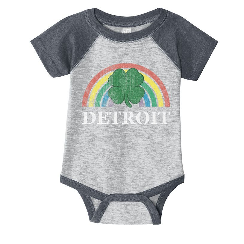 Detroit Shamrock St. Patrick's Day Rainbow Saint Paddy's Infant Baby Jersey Bodysuit