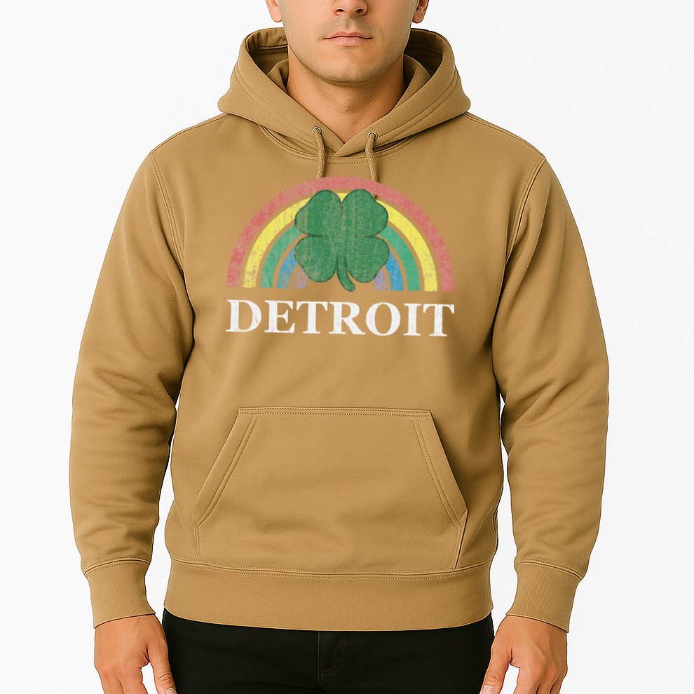Detroit Shamrock St. Patrick's Day Rainbow Saint Paddy's Hoodie