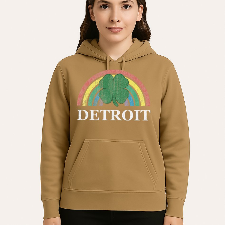 Detroit Shamrock St. Patrick's Day Rainbow Saint Paddy's Hoodie