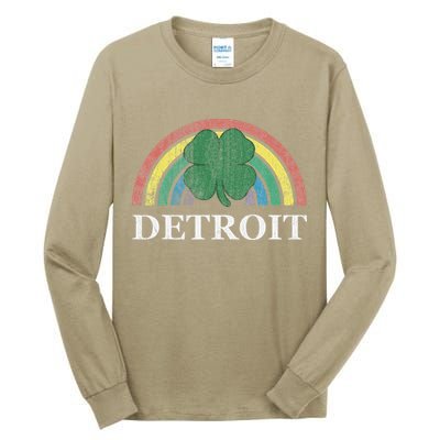 Detroit Shamrock St. Patrick's Day Rainbow Saint Paddy's Tall Long Sleeve T-Shirt